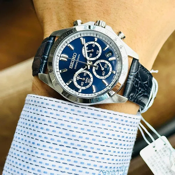 Đồng Hồ Nam Seiko Quartz Chronograph Tachymeter Spirit SBTR019 Màu Xanh Navy