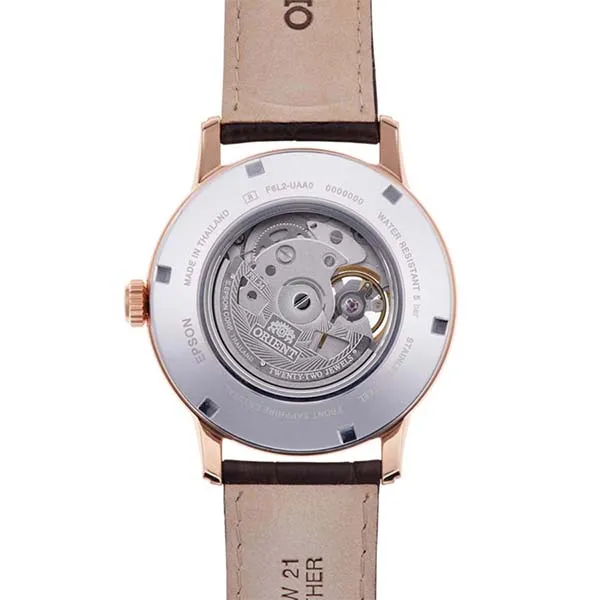 Đồng Hồ Nam Orient Classic Sun And Moon Watch RA-AS0009S10B Màu Nâu/Vàng Hồng
