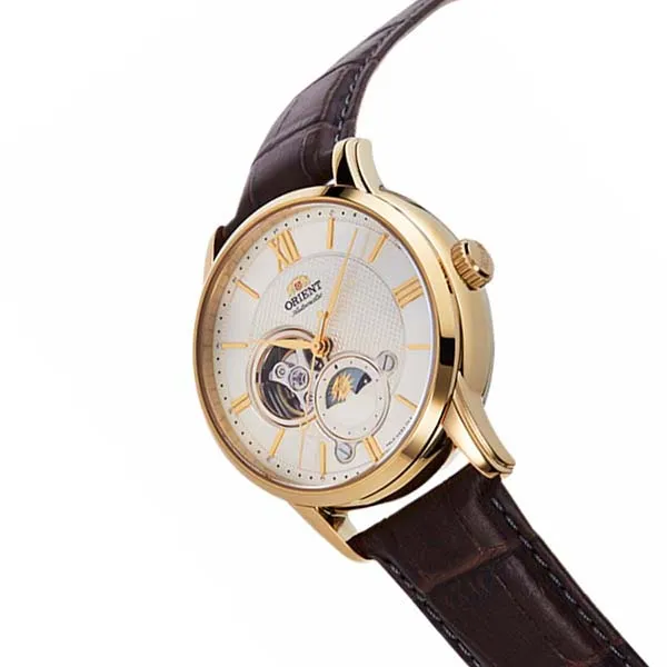 Đồng Hồ Nam Orient Classic Sun And Moon Watch RA-AS0010S30B Màu Nâu