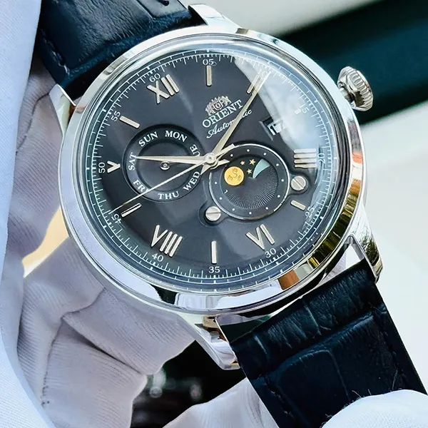 Đồng Hồ Nam Orient Mechanical Classic Watch Leather Strap RA-AK0806L Màu Xanh