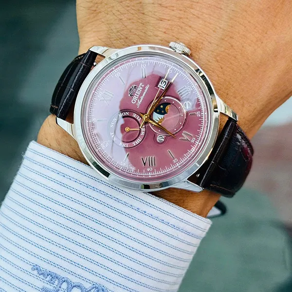 Đồng Hồ Nam Orient Mechanical Classic Watch Leather Strap RA-AK0807R Màu Nâu Hồng - Đồng hồ - Vua Hàng Hiệu