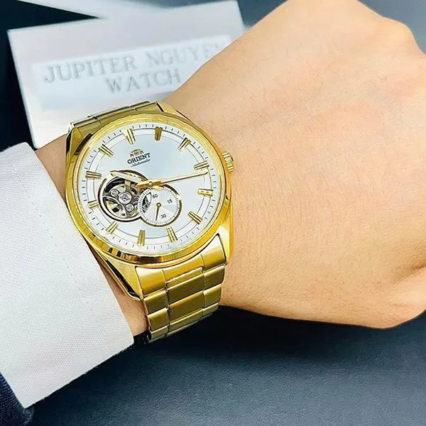 Đồng Hồ Nam Orient Semi Skeleton RA-AR0007S10B Màu Vàng