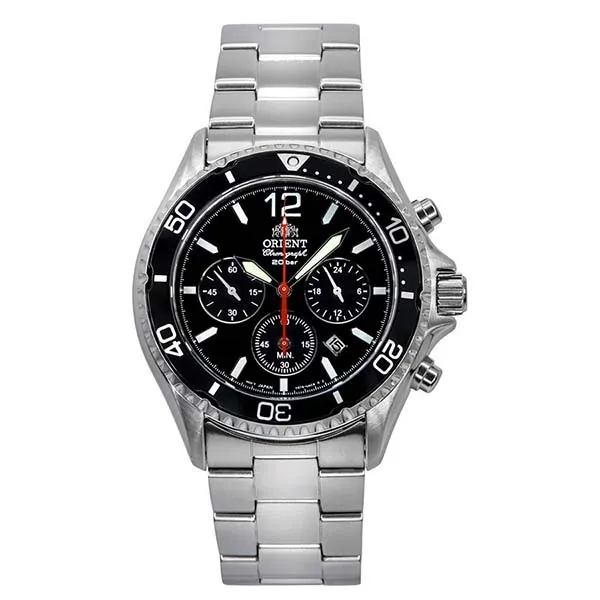 Đồng Hồ Nam Orient Solar Chronograph RA-TX0202B10B Màu Bạc/Đen