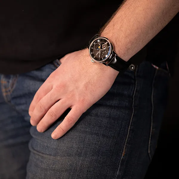 Đồng Hồ Nam Orient Star Automatic Sun And Moon Watch RE-AY0107N Màu Đen - Đồng hồ - Vua Hàng Hiệu