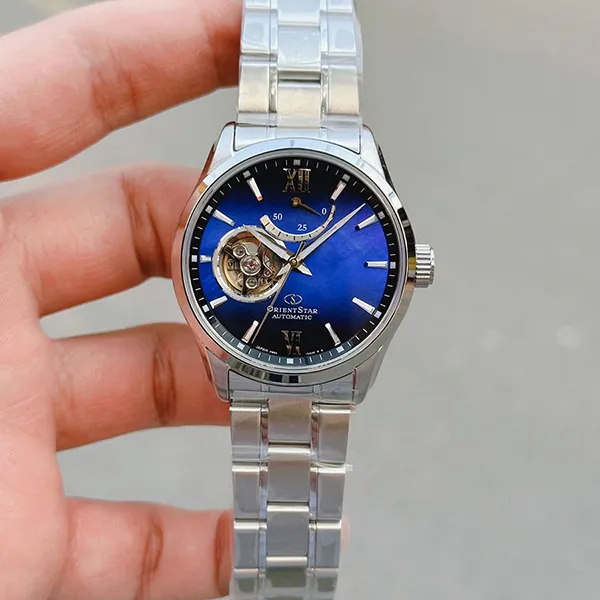 Đồng Hồ Nam Orient Star Open Heart RK-AT0011A Màu Xanh Bạc D-JP