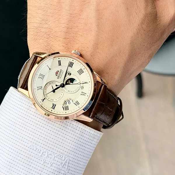 Đồng Hồ Nam Orient Sun And Moon Gen 3 RA-AK0007S10B (RN-AK0001S) Watch Màu Nâu