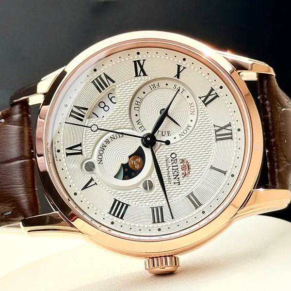 Đồng Hồ Nam Orient Sun And Moon Gen 3 RA-AK0007S10B (RN-AK0001S) Watch Màu Nâu