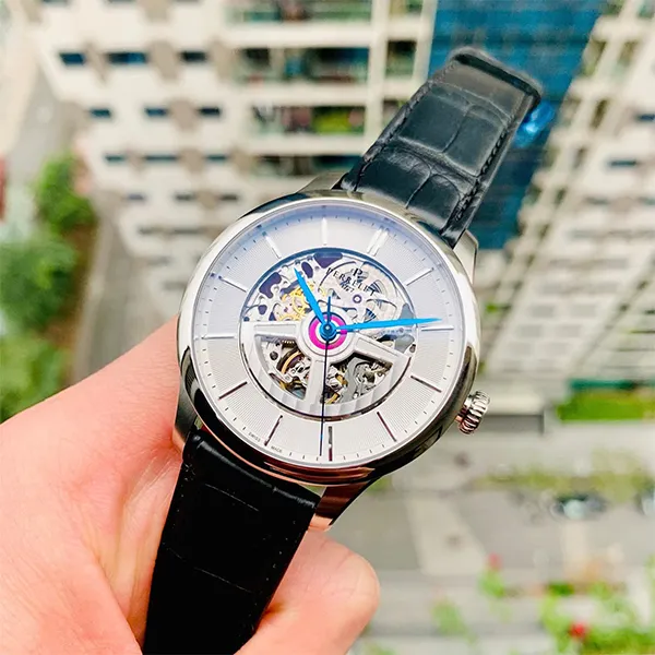 Đồng Hồ Nam Perrelet Skeleton Double Rotor Watch A1091/1 Màu Đen Bạc - Đồng hồ - Vua Hàng Hiệu