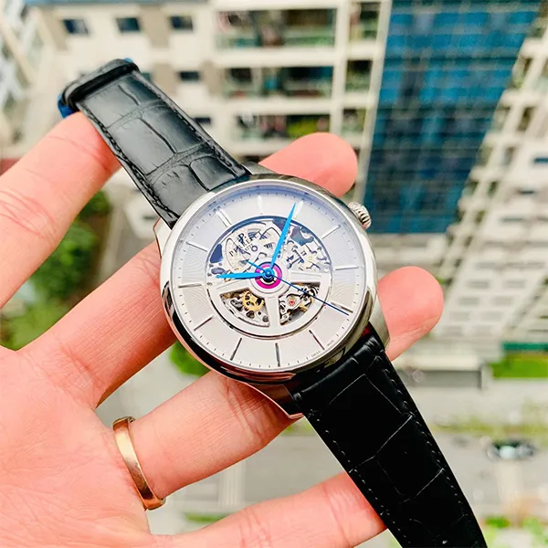 Đồng Hồ Nam Perrelet Skeleton Double Rotor Watch A1091/1 Màu Đen Bạc - Đồng hồ - Vua Hàng Hiệu