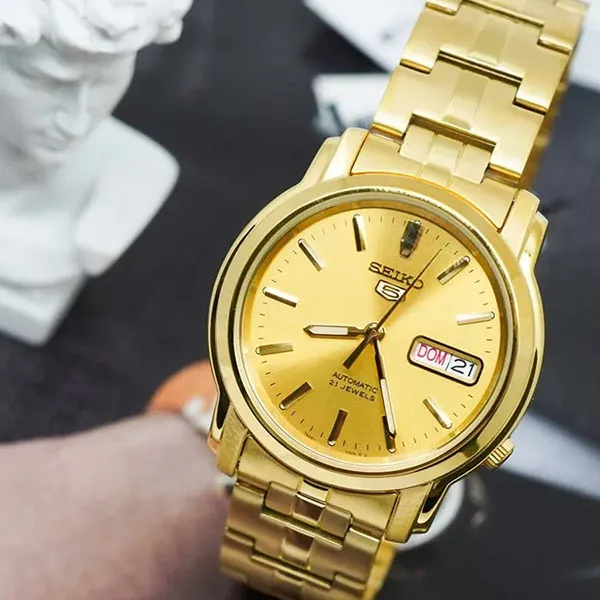 Đồng Hồ Nam Seiko 5 Automatic Gold Dial Men Watch SNKK76K1 Màu Vàng Gold