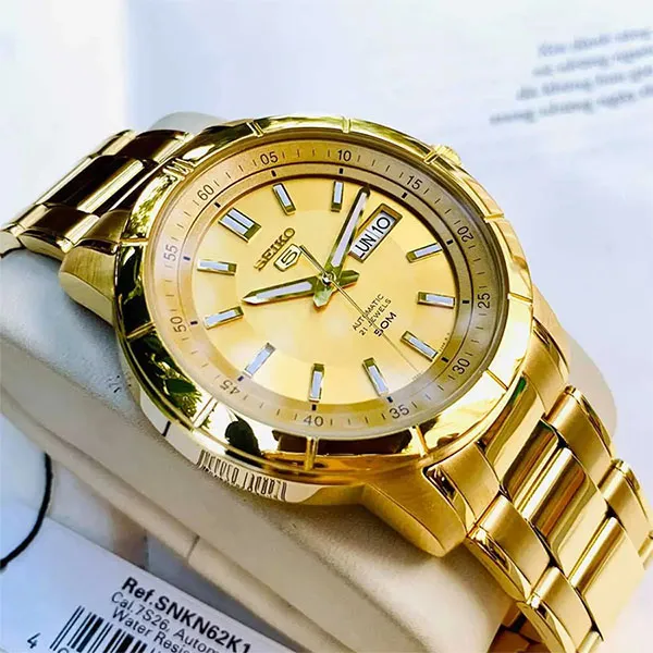 Đồng Hồ Nam Seiko 5 Automatic Gold Dial Men Watch SNKN62K1 Màu Vàng Gold
