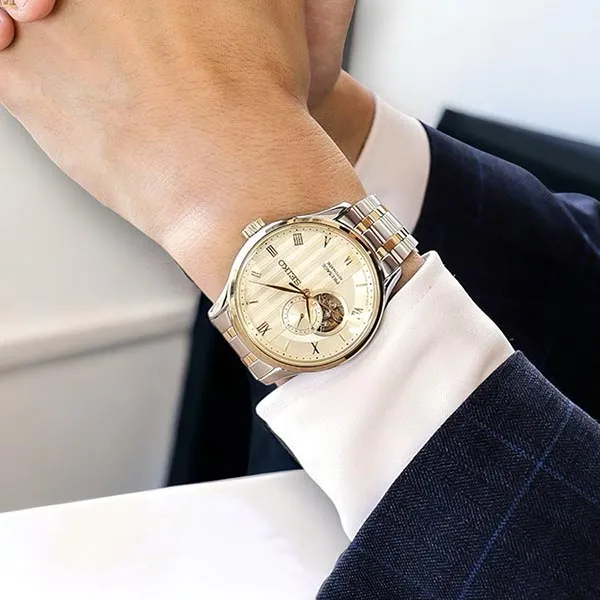 Đồng Hồ Nam Seiko Automatic Presage Japanese Garden Watch SARY238 Màu Bạc/Vàng Gold - Đồng hồ - Vua Hàng Hiệu