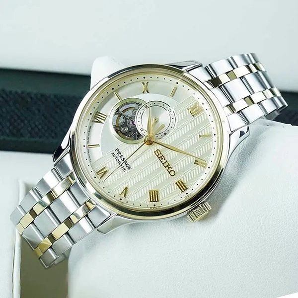 Đồng Hồ Nam Seiko Automatic Presage Japanese Garden Watch SARY238 Màu Bạc/Vàng Gold - Đồng hồ - Vua Hàng Hiệu