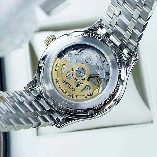 Đồng Hồ Nam Seiko Automatic Presage Japanese Garden Watch SARY238 Màu Bạc/Vàng Gold - Đồng hồ - Vua Hàng Hiệu