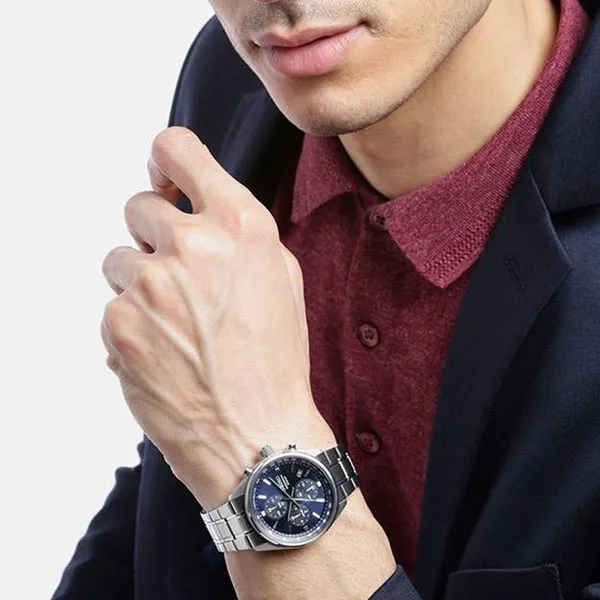 Đồng Hồ Nam Seiko Chronograph Quartz Blue Dial Watch SSB377P1 Màu Bạc/Xanh - Đồng hồ - Vua Hàng Hiệu