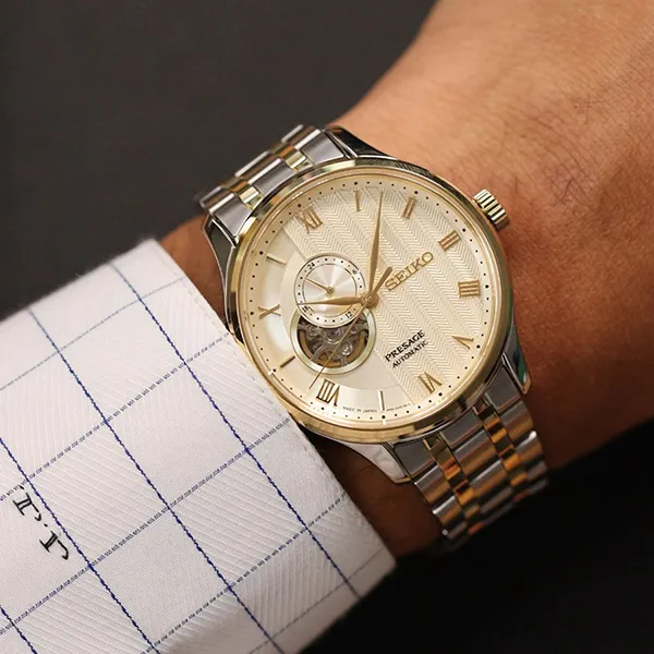 Đồng Hồ Nam Seiko Presage Japanese Zen Gardens Watch SSA464J1 Màu Bạc/Vàng Gold - Đồng hồ - Vua Hàng Hiệu