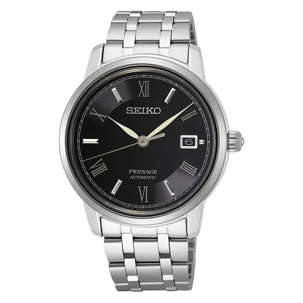 Đồng Hồ Nam Seiko Presage SRPF27J1 Sapphire Automatic Black Dial Màu Đen - Bạc