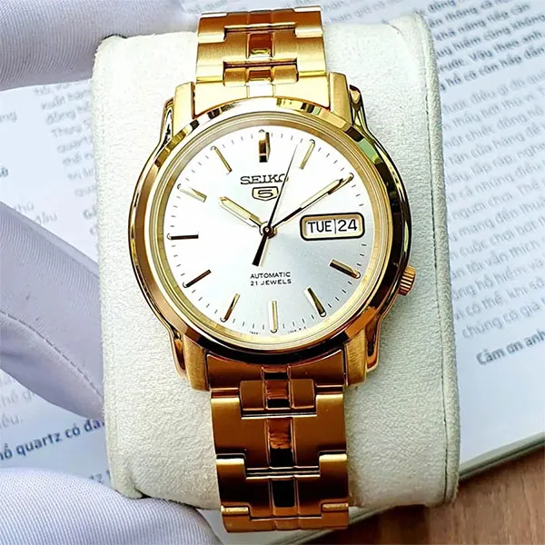 Đồng Hồ Nam Seiko Series 5 Automatic Silver Dial Men Watch SNKK74K1 Màu Vàng Trắng - Đồng hồ - Vua Hàng Hiệu