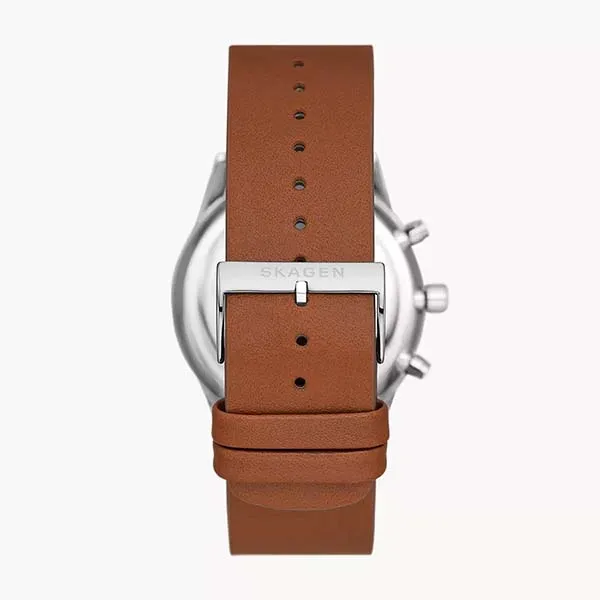 Đồng Hồ Nam Skagen Holst Chronograph Luggage Leather Watch SKW6916 Màu Nâu/Xanh