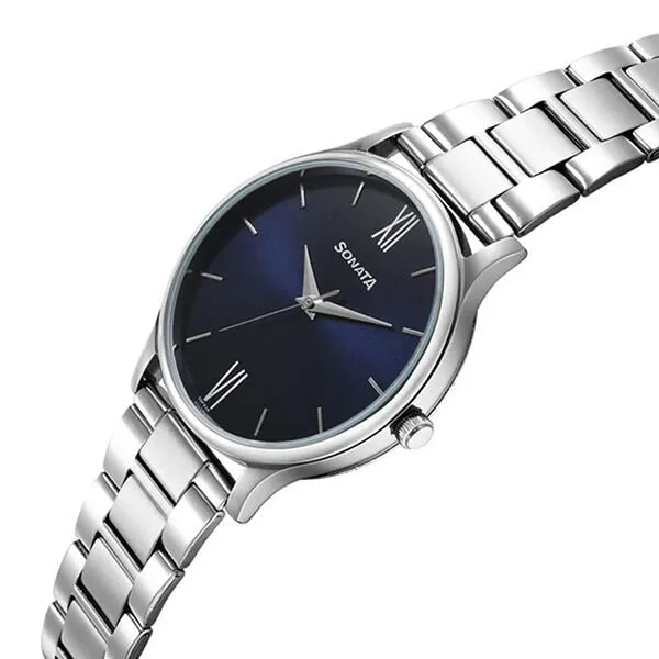 Đồng Hồ Nam Sonata Aspire Quartz Analog Blue Dial Stainless Steel Strap Watch 77105SM08 Màu Xanh Bạc - Đồng hồ - Vua Hàng Hiệu