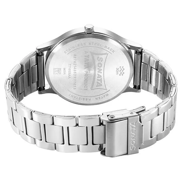 Đồng Hồ Nam Sonata Aspire Quartz Analog Blue Dial Stainless Steel Strap Watch 77105SM08 Màu Xanh Bạc - Đồng hồ - Vua Hàng Hiệu
