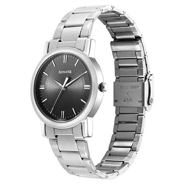 Đồng Hồ Nam Sonata Classic Quartz Analog Grey 7987SM09 Màu Xám Bạc