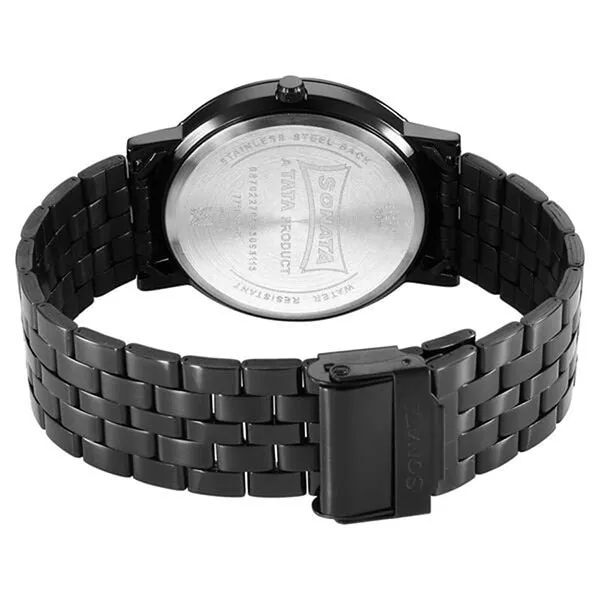 Đồng Hồ Nam Sonata Quartz Analog with Date Utsav Grey Dial Watch 77108NM01 Màu Đen - Đồng hồ - Vua Hàng Hiệu