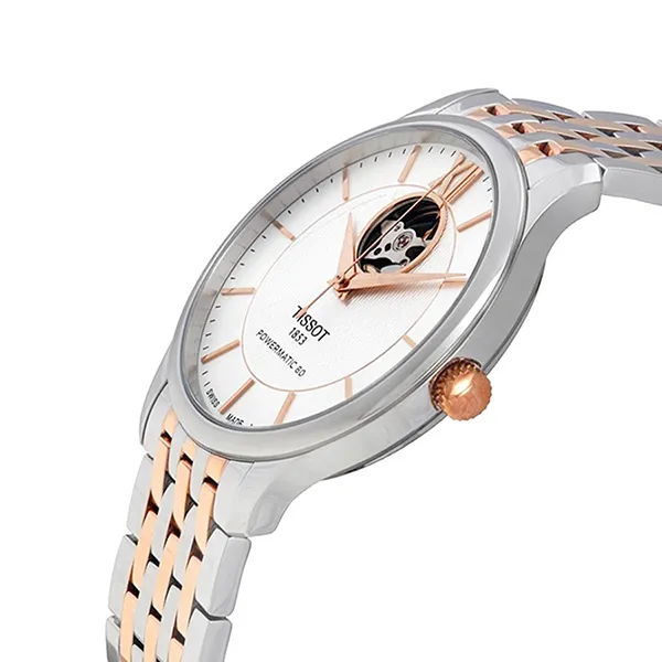 Đồng Hồ Nam Tissot Automatic Tradition Powermatic 80 T063.907.22.038.01 Màu Bạc/Vàng Hồng