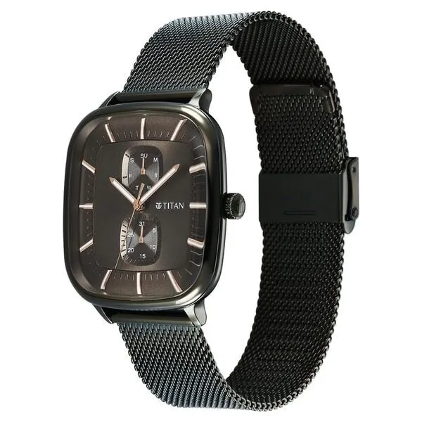 Đồng Hồ Nam Titan Avant Garde Quartz 90178QM02 Màu Nâu Đen