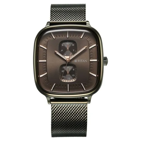 Đồng Hồ Nam Titan Avant Garde Quartz 90178QM02 Màu Nâu Đen