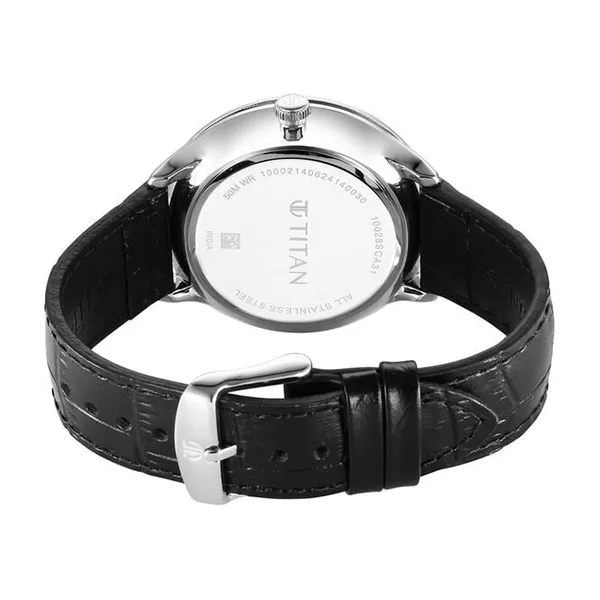 Đồng Hồ Nam Titan Caelum Sun Moon Sub-Dial Watch 10028SL01 Màu Đen