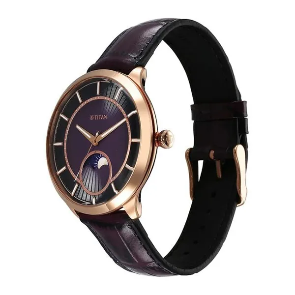 Đồng Hồ Nam Titan Caelum Sun Moon Sub-Dial Watch 10028WL01 Màu Tím - Đồng hồ - Vua Hàng Hiệu