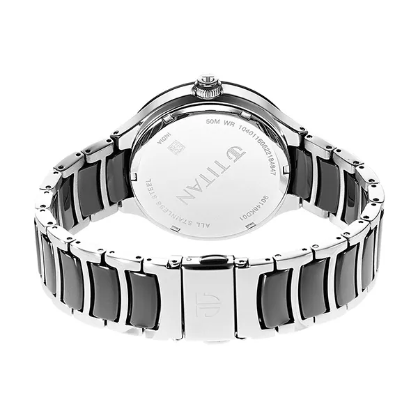 Đồng Hồ Nam Titan Ceramic Fusion Black Dial Watch 90148KD01 Màu Đen