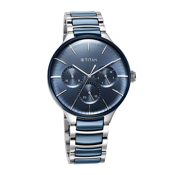 Đồng Hồ Nam Titan Ceramic Fusion Blue Dial Watch 90148KD02 Màu Xanh Blue