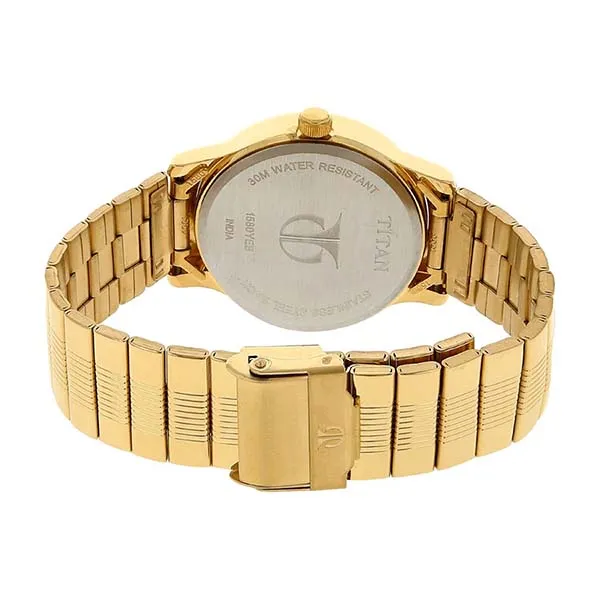 Đồng Hồ Nam Titan Champagne Dial Watch 1580YM05 Màu Vàng Gold