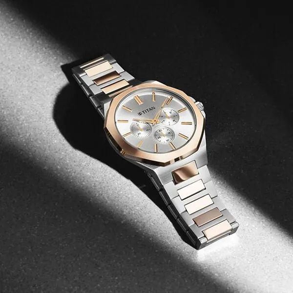 Đồng Hồ Nam Titan Classique Slim Multifunction 90198KM01 Màu Bạc - Vàng Hồng - Đồng hồ - Vua Hàng Hiệu