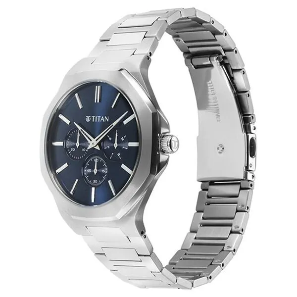 Đồng Hồ Nam Titan Classique Slim Multifunction 90198SM01 Màu Xanh Bạc