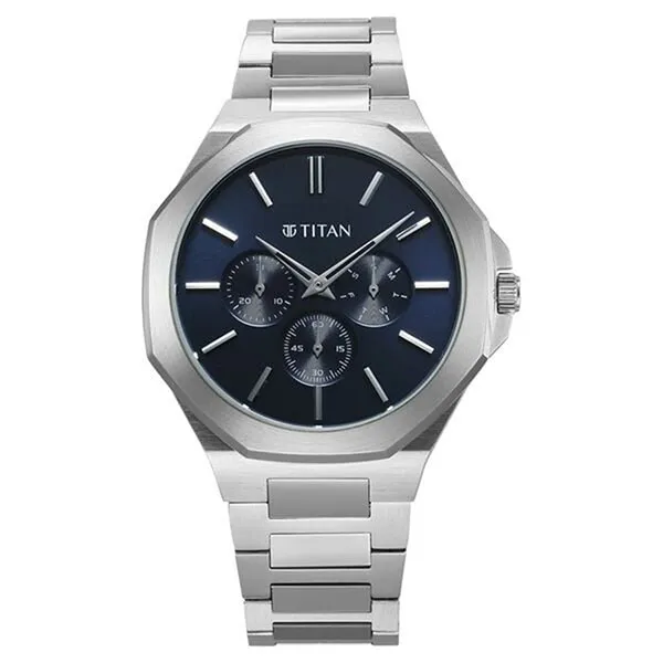 Đồng Hồ Nam Titan Classique Slim Multifunction 90198SM01 Màu Xanh Bạc
