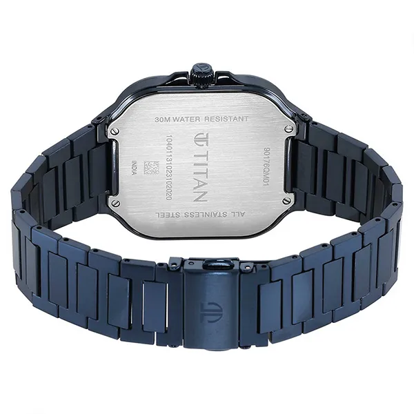 Đồng Hồ Nam Titan Classique Slim Square Quartz Analog 90176QM01 Màu Xanh Đậm