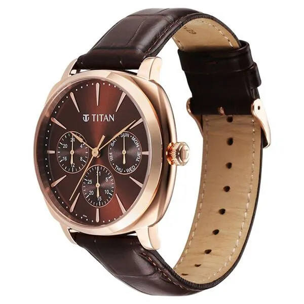 Đồng Hồ Nam Titan Classique Suave Quartz Brown 90189WL01 Màu Nâu