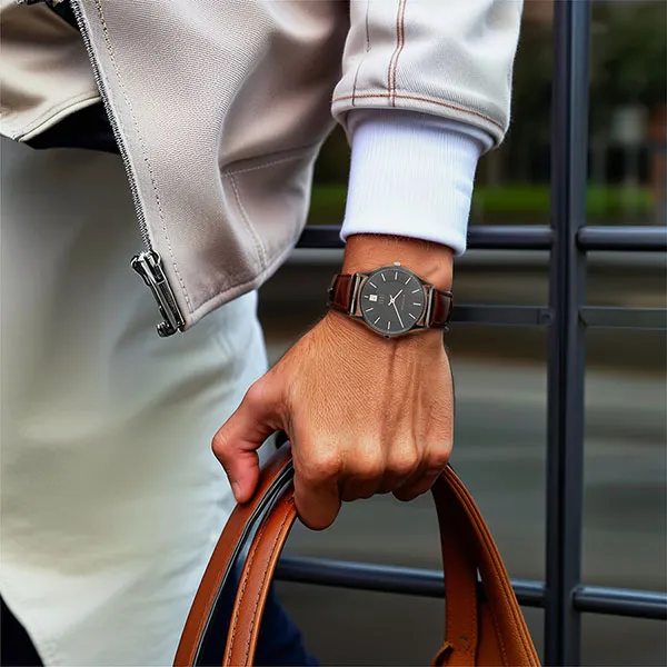 Đồng Hồ Nam Titan Edge 1683NL01 Màu Nâu Đen