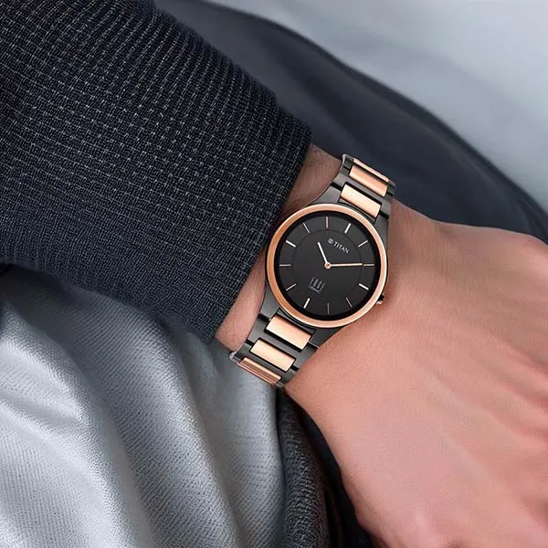 Đồng Hồ Nam Titan Edge Ceramic Quartz Watch 1696KC01 Màu Đen/Vàng - Đồng hồ - Vua Hàng Hiệu