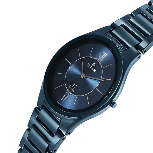 Đồng Hồ Nam Titan Edge Ceramic Quartz Watch 1696QC03 Màu Xanh
