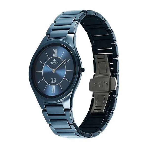 Đồng Hồ Nam Titan Edge Ceramic Quartz Watch 1696QC03 Màu Xanh