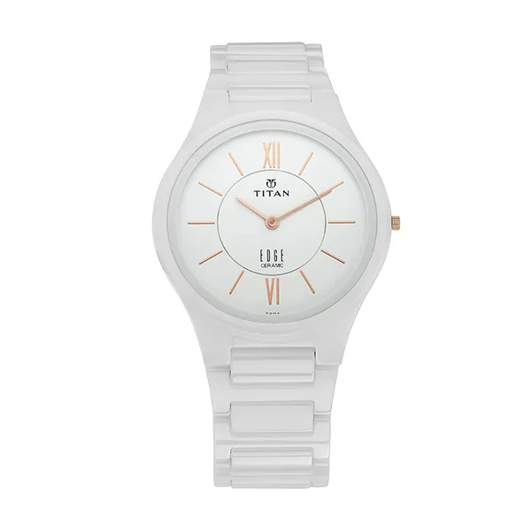Đồng Hồ Nam Titan Edge Ceramics Analog Watch 1696QC04 Màu Trắng