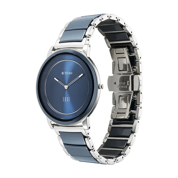 Đồng Hồ Nam Titan Gents Edge Quartz Analog Watch 1878KD02 Màu Xanh Lam