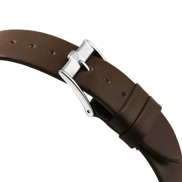 Đồng Hồ Nam Titan Edge Leather Strap Watch 1595SL03 Màu Nâu/Bạc