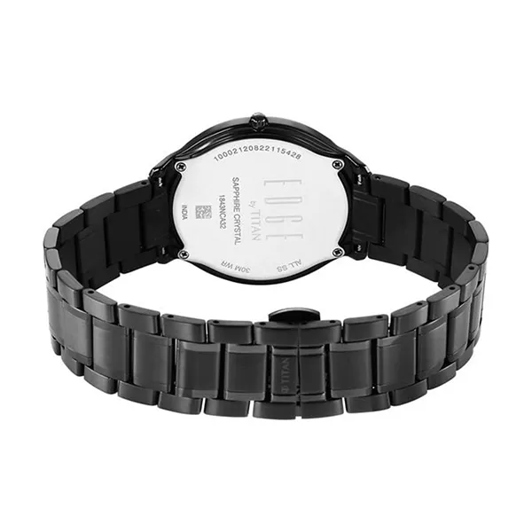 Đồng Hồ Nam Titan Edge Metal Black Dial Analog Stainless Steel 1843NM03 Màu Đen