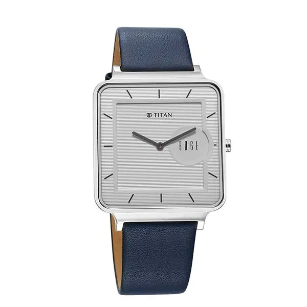 Đồng Hồ Nam Titan Edge Quad Quartz Analog White Dial Leather Strap Watch 10017SL01 Màu Xanh/Trắng