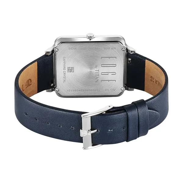 Đồng Hồ Nam Titan Edge Quad Quartz Analog White Dial Leather Strap Watch 10017SL01 Màu Xanh/Trắng